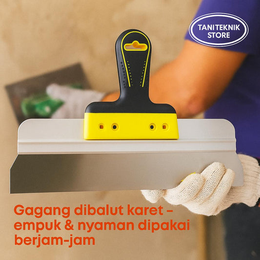 Raskam T Kapi Plamir 35cm – Alat Kompon Acian Stainless Anti Karat Gagang Karet