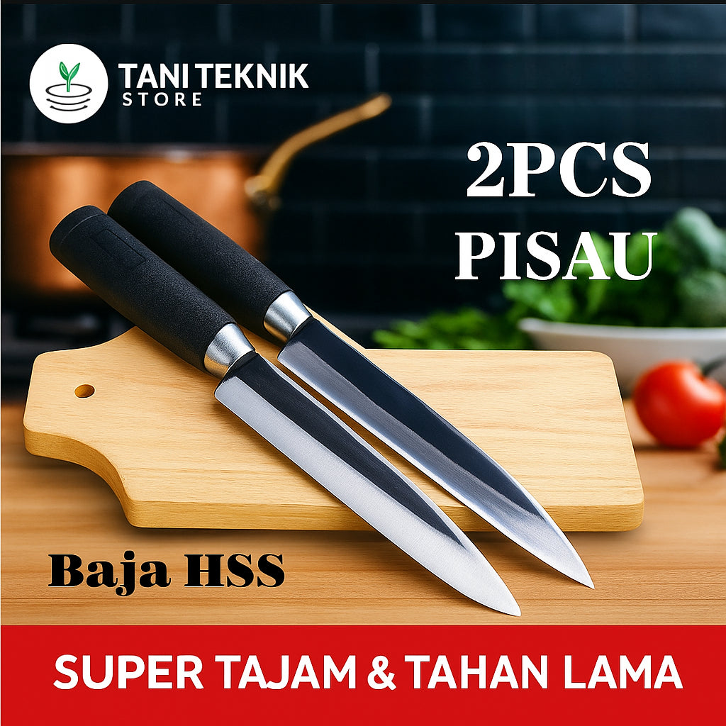 Pisau Seset Daging Baja Super Tajam – Pisau Dapur Sembelih Ayam Kambing Dengan Sarung Kalep