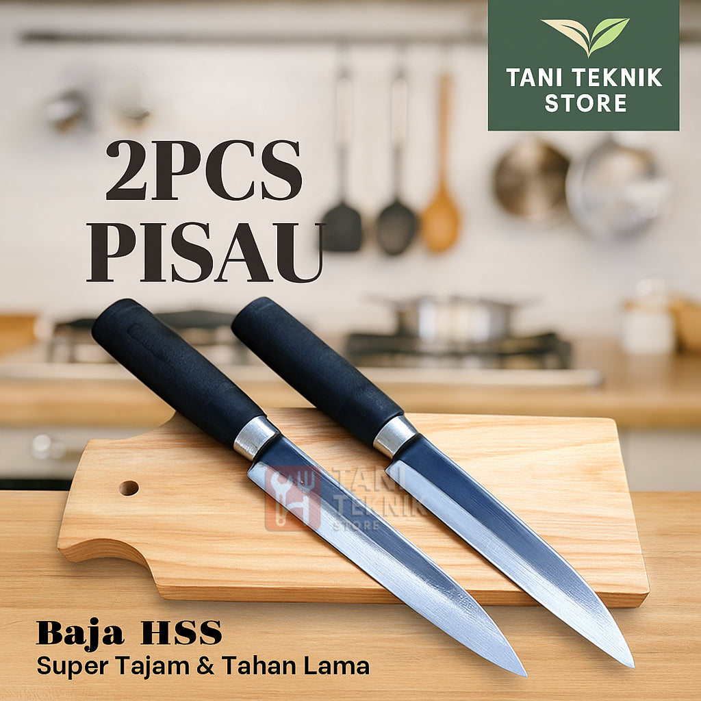 Pisau Seset Daging Baja Super Tajam – Pisau Dapur Sembelih Ayam Kambing Dengan Sarung Kalep