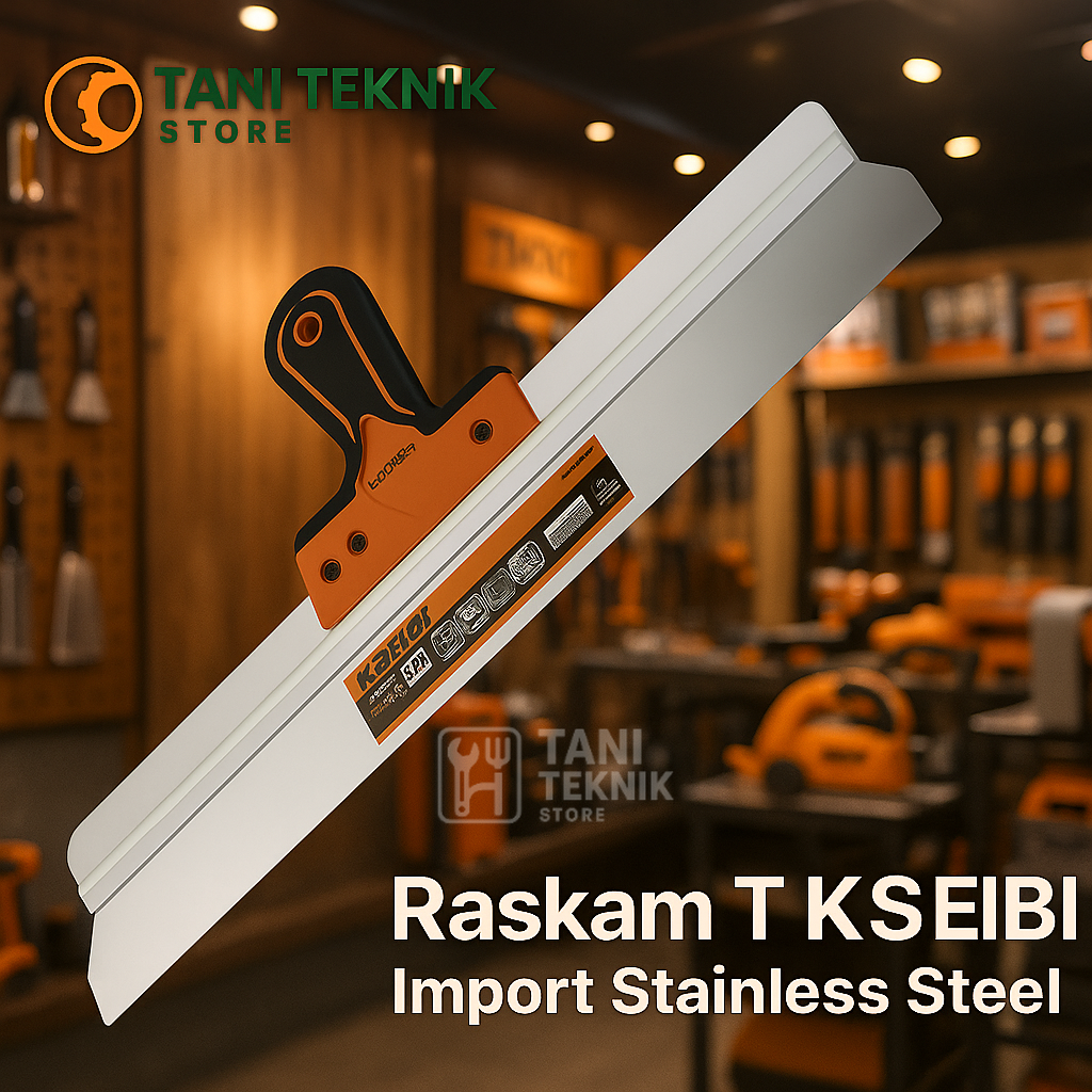 Raskam T KSEIBI Import Stainless Steel 35cm – Alat Skim Coat Plamir Acian Dinding Profesional