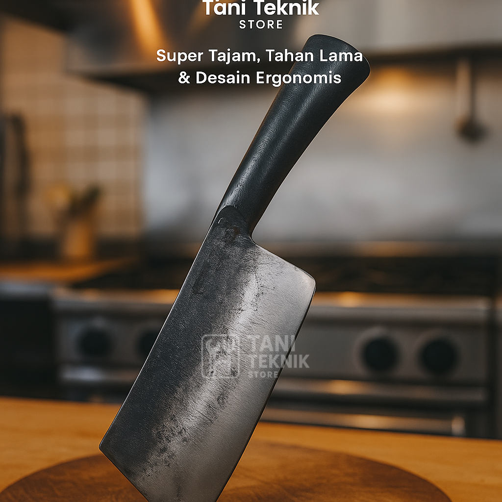 Pisau Cacah Daging Tulang Baja Tebal Anti Karat – Tajam & Ergonomis Untuk UMKM Dan Petani