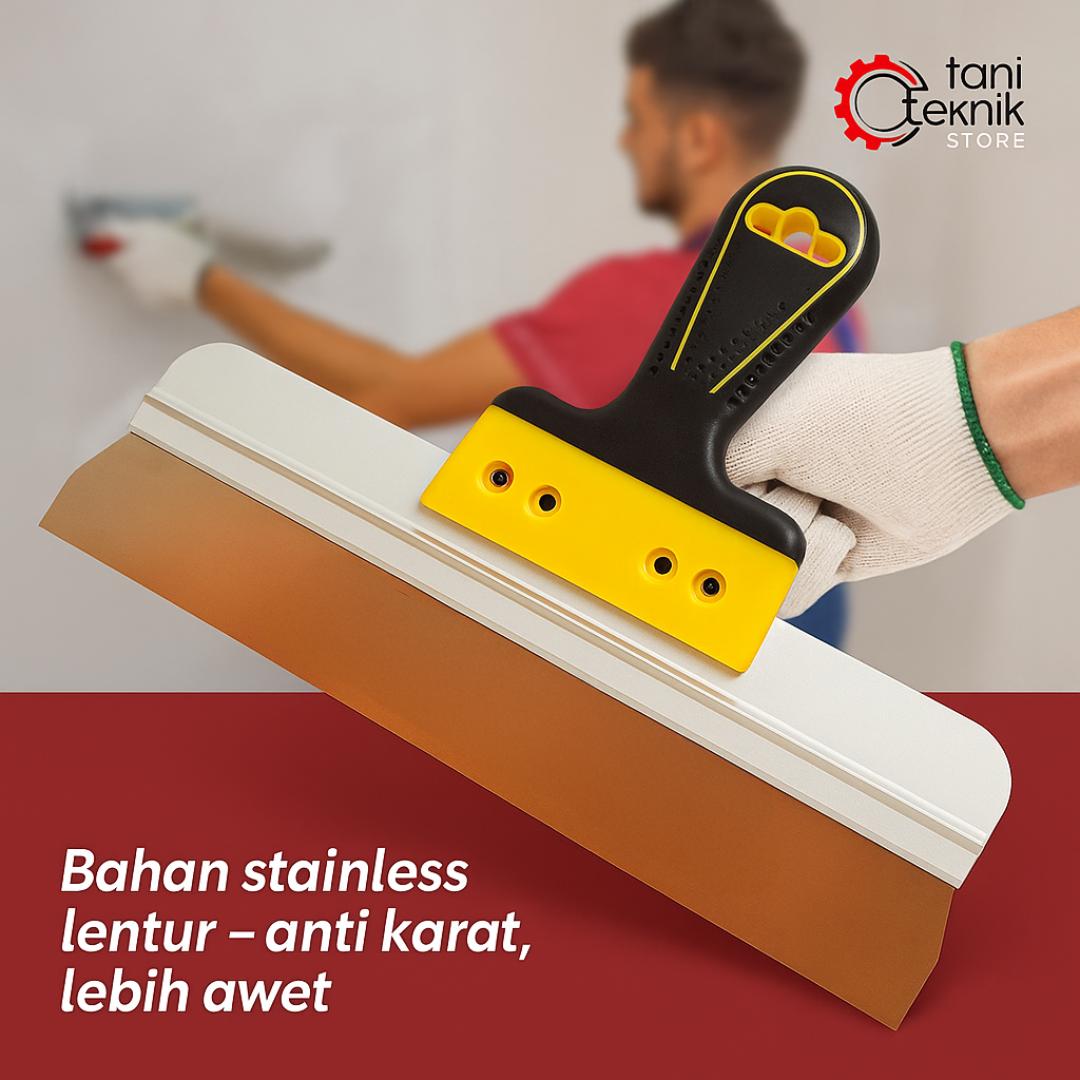 Raskam T Kapi Plamir 35cm – Alat Kompon Acian Stainless Anti Karat Gagang Karet