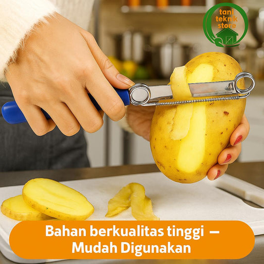 Pisau Pengupas Buah & Sayur dengan Pegas - Stainless Steel Peeler