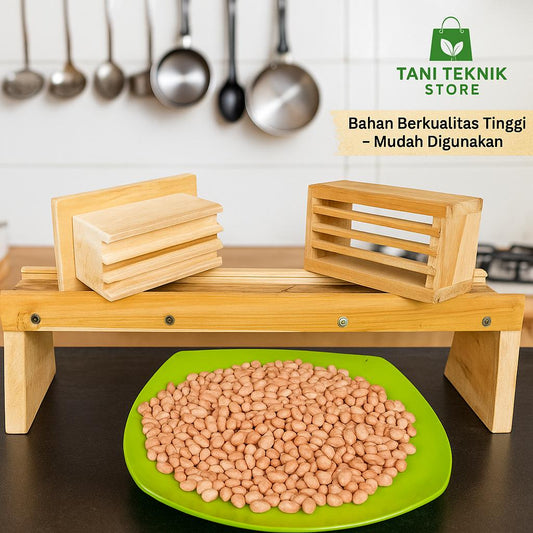 Pasah Kacang Manual – Alat Perajang Kacang Rempeyek Kayu Jati + Bonus Pisau Cadangan