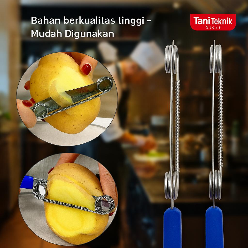 Pisau Pengupas Buah & Sayur dengan Pegas - Stainless Steel Peeler