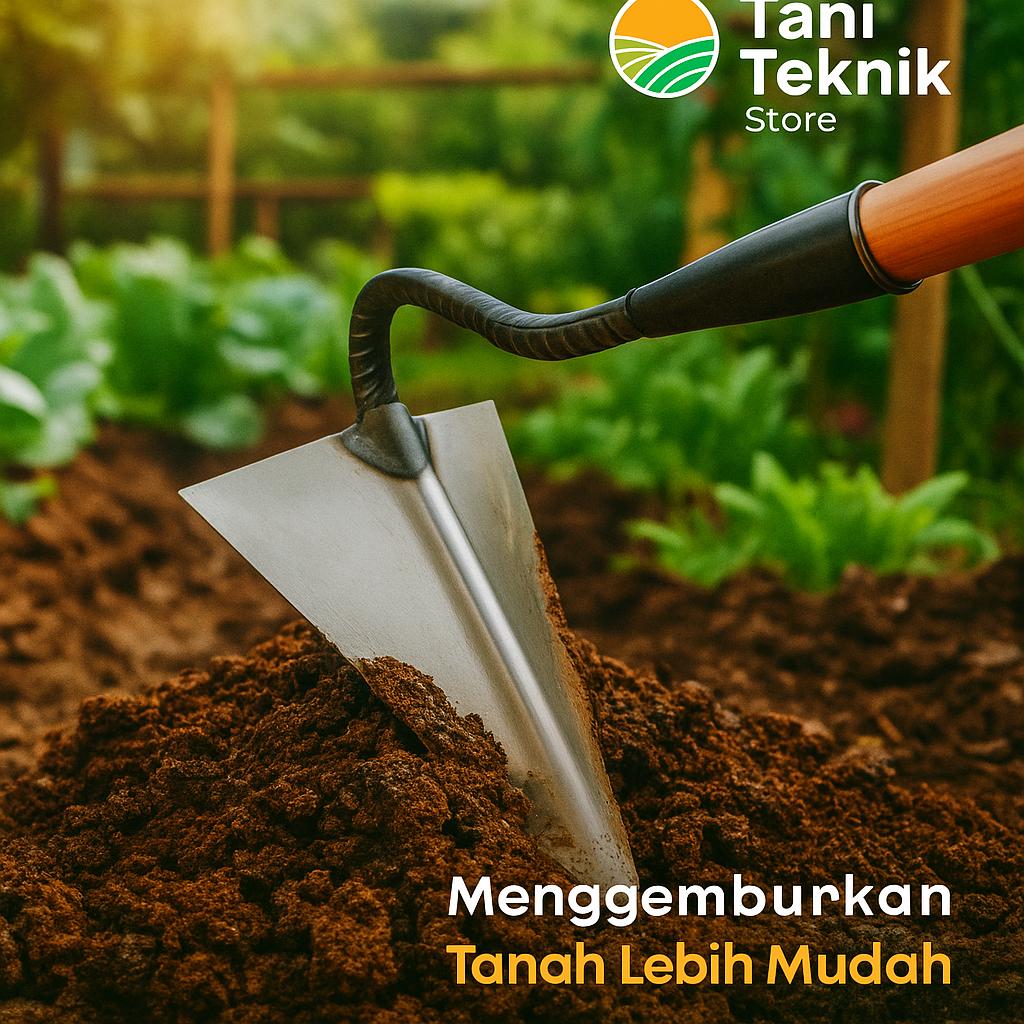 Cangkul Baja Segitiga Tanpa Gagang – Anti Karat & Kuat untuk pembuat galengan Sawah & Kebun