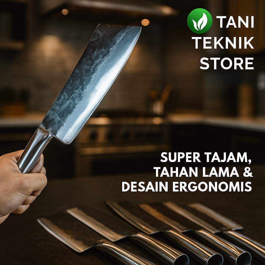 Pisau Cacah Baja Mangan Tajam Anti Karat – Alat Cacah Ketela Daging Serbaguna Ergonomis & Awet