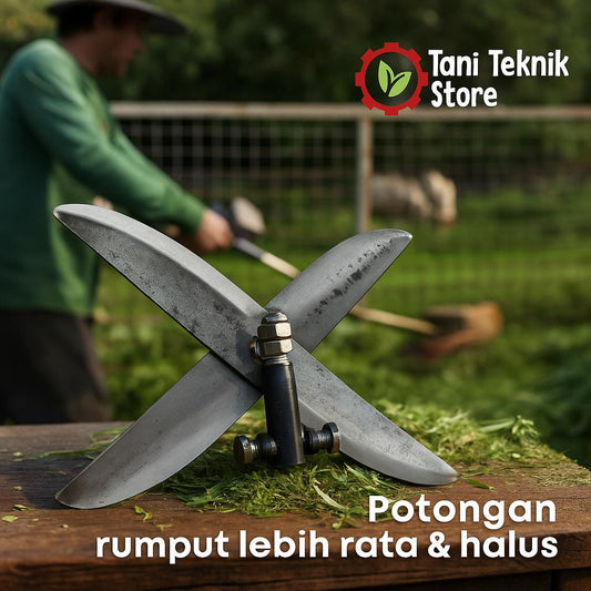 Pisau Pencacah Rumput 25, 30, 35, 40 cm + As 10mm – 2 Mata Baja Asli Tajam untuk Mesin Pakan Ternak