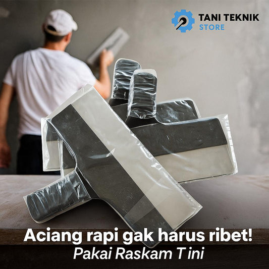 Raskam T Skim Acian 25/30/35cm – Alat Haluskan Dinding & Plester, Blade Baja Asli Paint