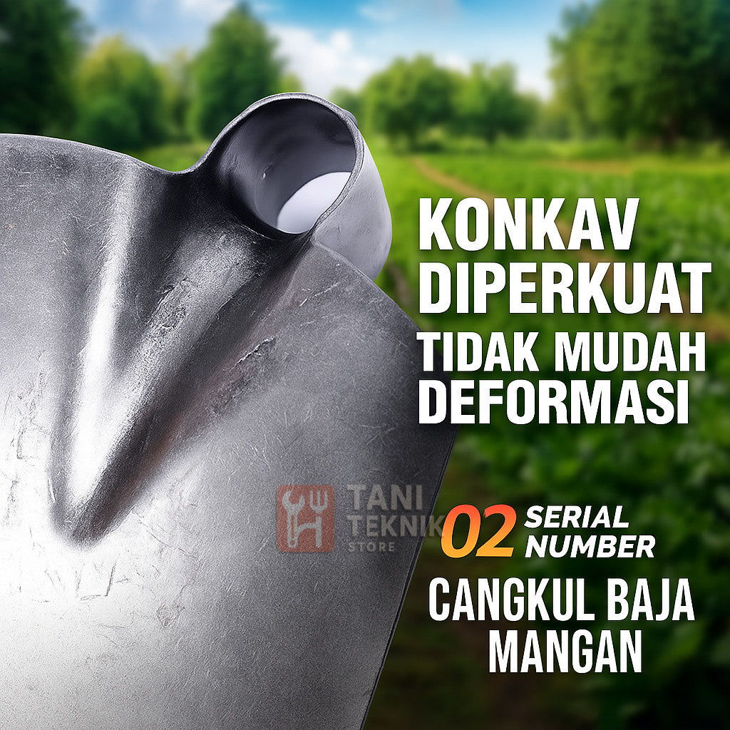 Alat Cangkul Serbaguna Baja Mangan – Untuk Sawah, Ladang & Konstruksi | Tani Teknik