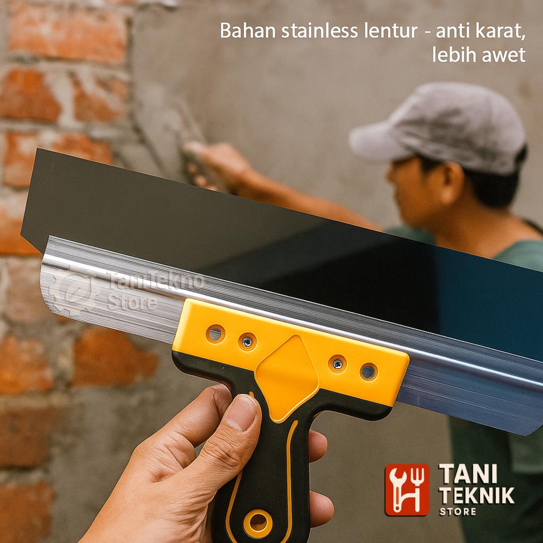 Raskam T Kapi Plamir 35cm – Alat Kompon Acian Stainless Anti Karat Gagang Karet