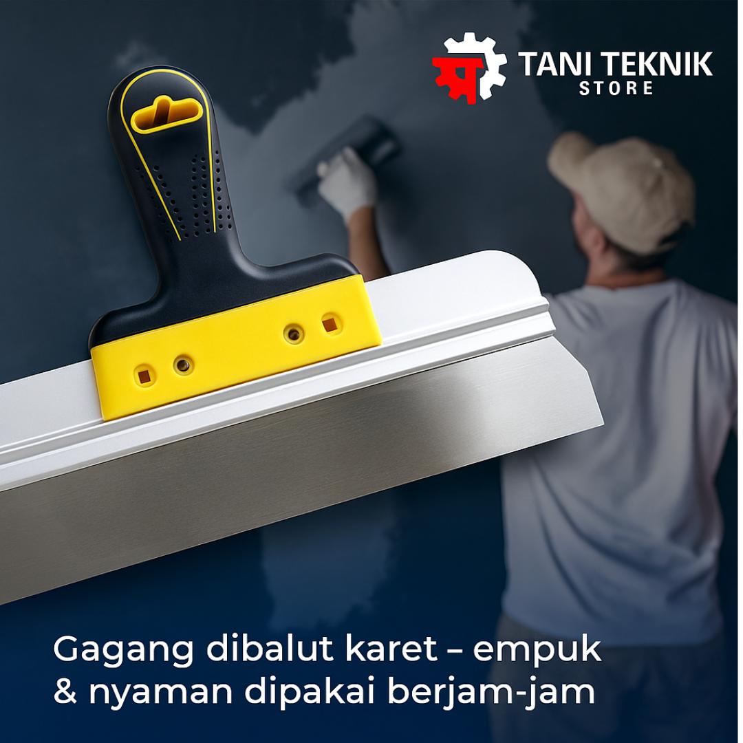 Raskam T Kapi Plamir 35cm – Alat Kompon Acian Stainless Anti Karat Gagang Karet