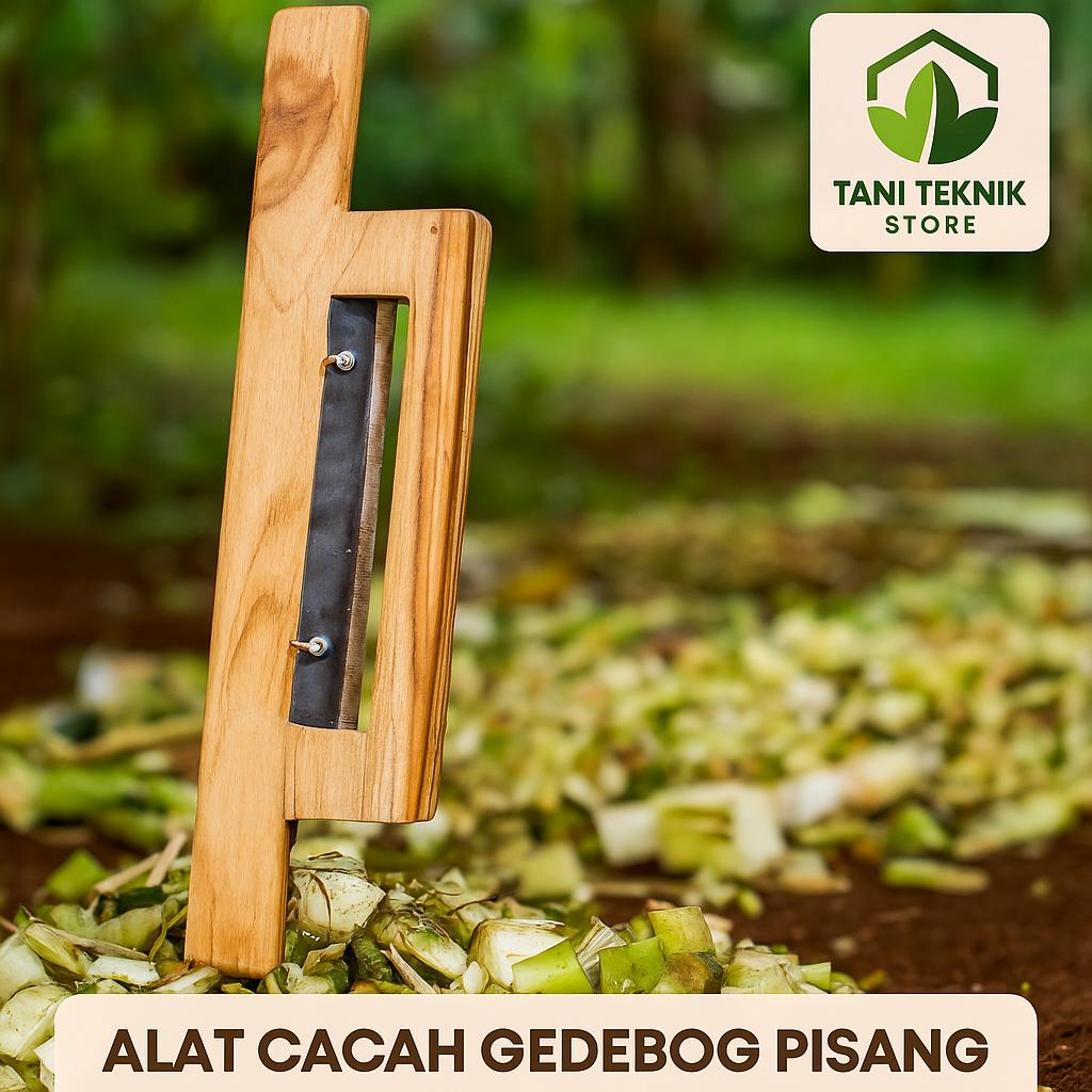 Alat Cacah Gedebog Pisang Manual – Pencacah Batang Pisang dari Kayu Jati untuk Pakan Entok Bebek