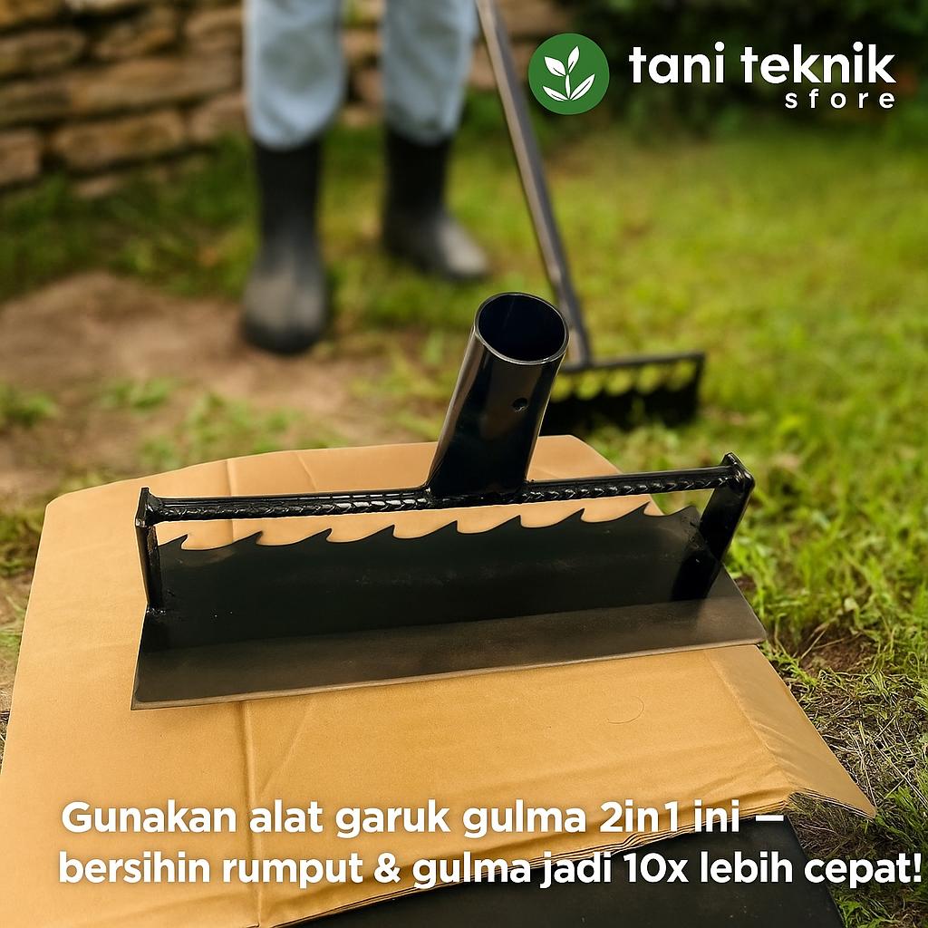 Garuk Rumput & Gulma 2in1 Baja Asli – Ukuran 25cm & 30cm | Alat Kebun Gagang Panjang