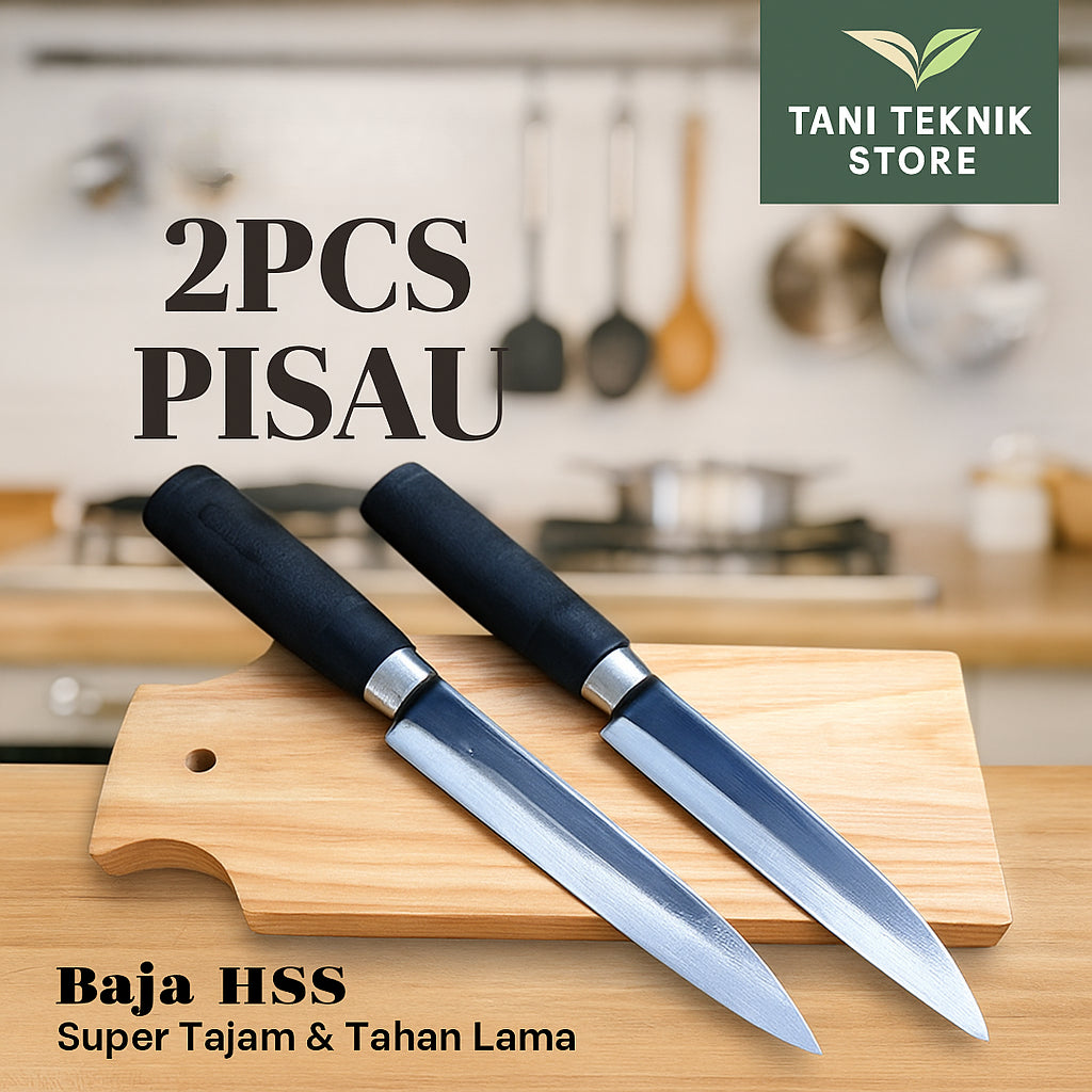Pisau Seset Daging Baja Super Tajam – Pisau Dapur Sembelih Ayam Kambing Dengan Sarung Kalep