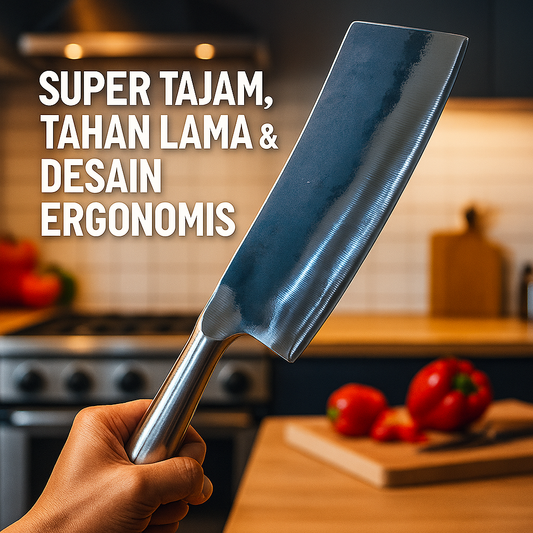 Pisau Cacah Baja Mangan Tajam Anti Karat – Alat Cacah Ketela Daging Serbaguna Ergonomis & Awet