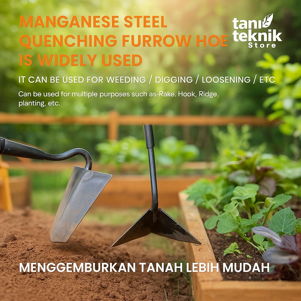 Cangkul Baja Segitiga Tanpa Gagang – Anti Karat & Kuat untuk pembuat galengan Sawah & Kebun