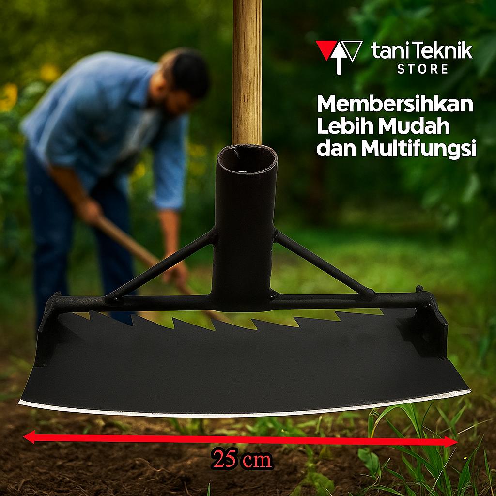 Garuk Rumput & Gulma 2in1 Baja Asli – Ukuran 25cm & 30cm | Alat Kebun Gagang Panjang