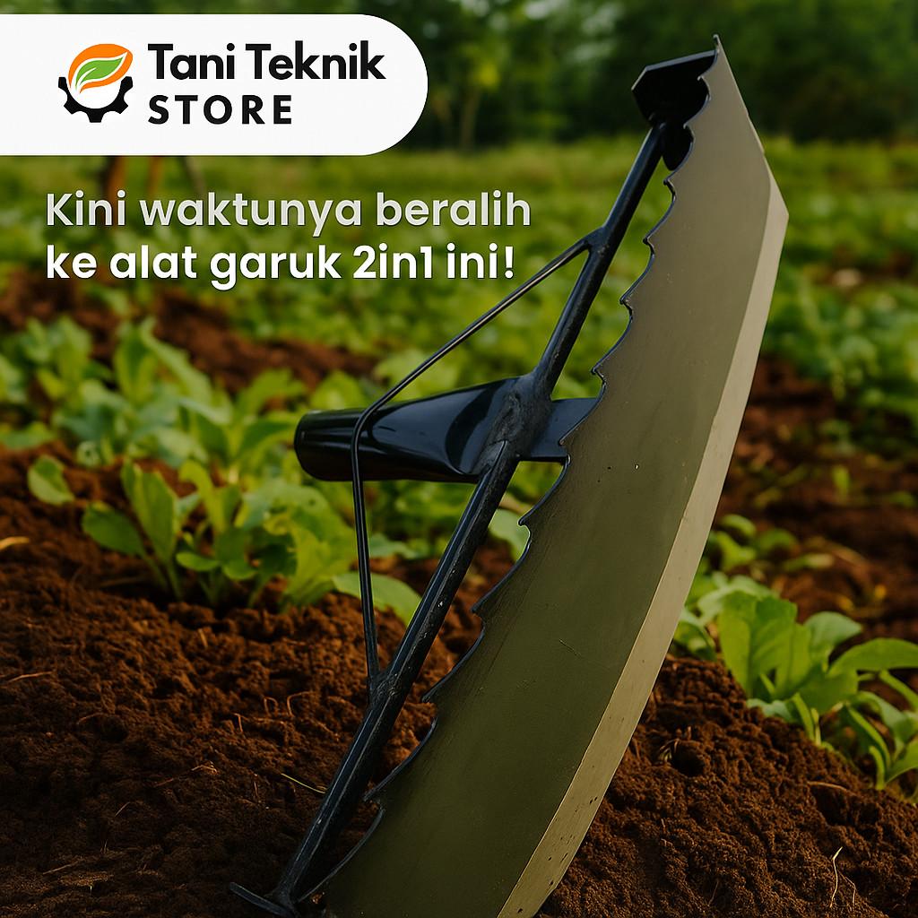 Garukan Rumput & Gulma 2 in 1 Baja Asli - Ukuran 40cm | Alat Cakar Tanah Multifungsi pembersih Kebun sawit