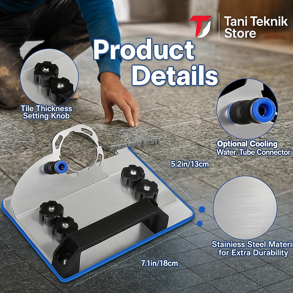 Adaptor Pemotong Keramik 45° Universal Tipe 100 – Braket Grinder Presisi kunci setel Logam