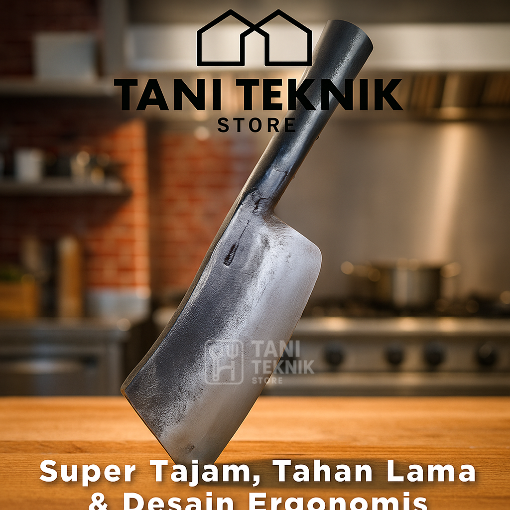 Pisau Cacah Daging Tulang Baja Tebal Anti Karat – Tajam & Ergonomis Untuk UMKM Dan Petani