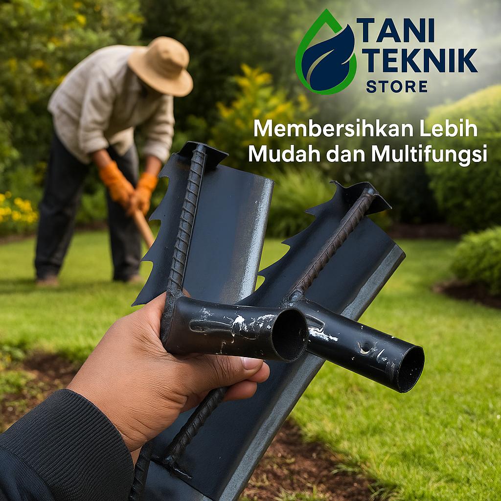 Garuk Rumput & Gulma 2in1 Baja Asli – Ukuran 25cm & 30cm | Alat Kebun Gagang Panjang