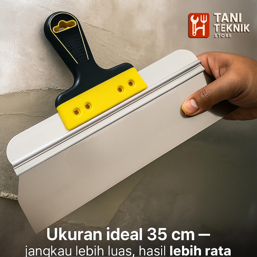 Raskam T Kapi Plamir 35cm – Alat Kompon Acian Stainless Anti Karat Gagang Karet
