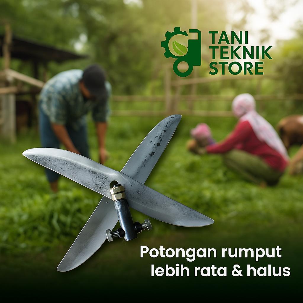 Pisau Pencacah Rumput 25, 30, 35, 40 cm + As 10mm – 2 Mata Baja Asli Tajam untuk Mesin Pakan Ternak