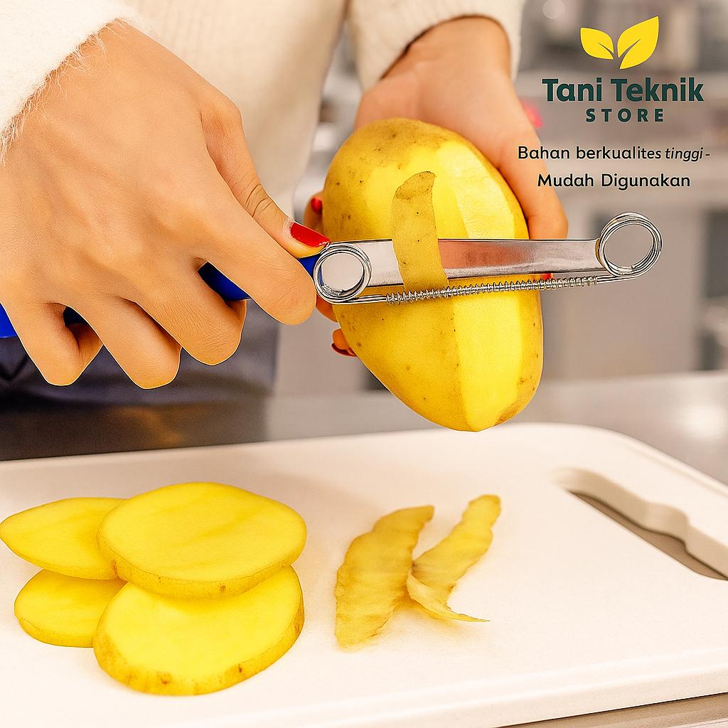 Pisau Pengupas Buah & Sayur dengan Pegas - Stainless Steel Peeler