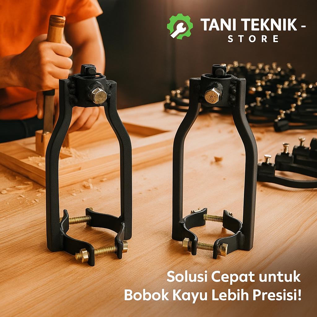 Adaptor Dudukan Mesin Bor Bobok Kayu – Dudukan Baja untuk Mortise 6mm 8mm 10mm | Aksesoris Mesin Bor