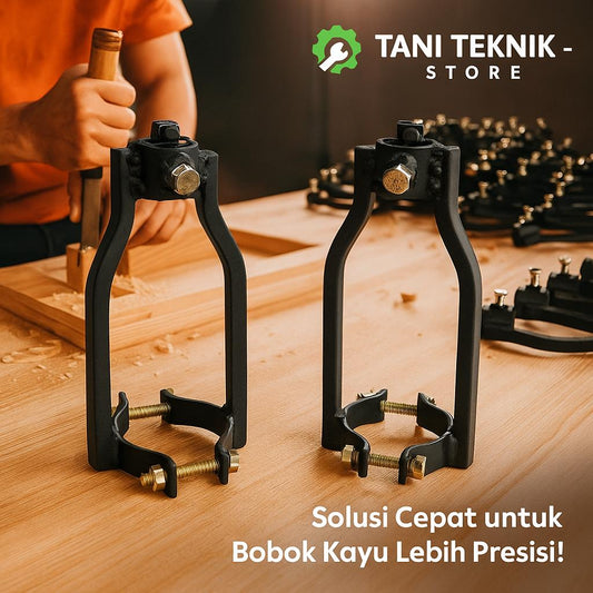 Adaptor Dudukan Mesin Bor Bobok Kayu – Dudukan Baja untuk Mortise 6mm 8mm 10mm | Aksesoris Mesin Bor