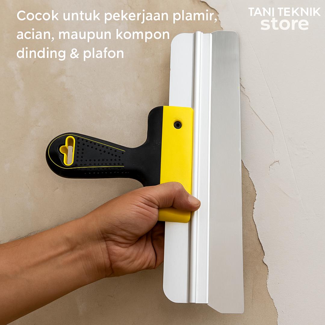 Raskam T Kapi Plamir 35cm – Alat Kompon Acian Stainless Anti Karat Gagang Karet