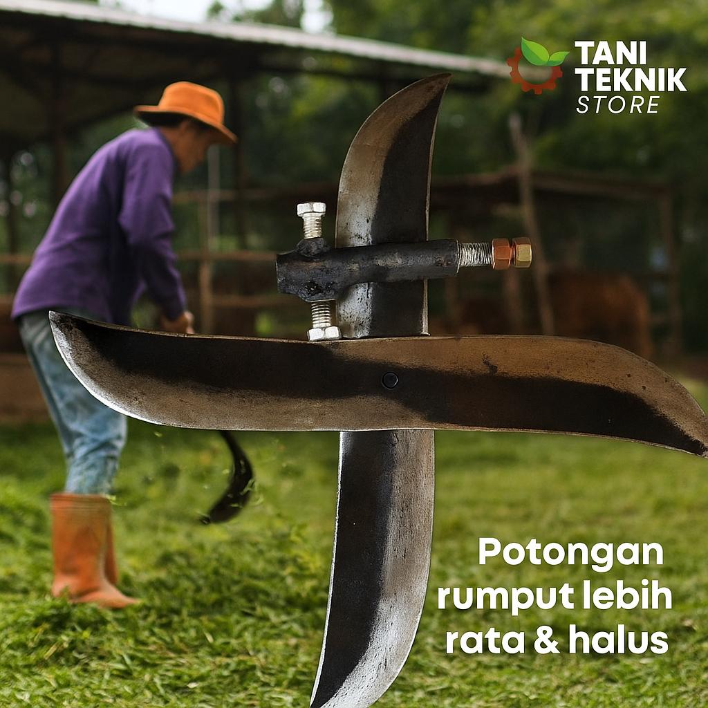 Pisau Pencacah Rumput 25, 30, 35, 40 cm + As 10mm – 2 Mata Baja Asli Tajam untuk Mesin Pakan Ternak
