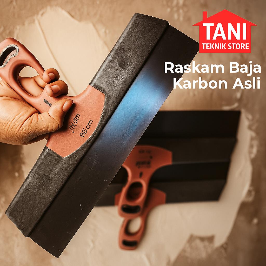 Raskam Baja Karbon 30 - 35cm – Alat Skim Coat, Acian & Plamir Dinding – Trowel Asli
