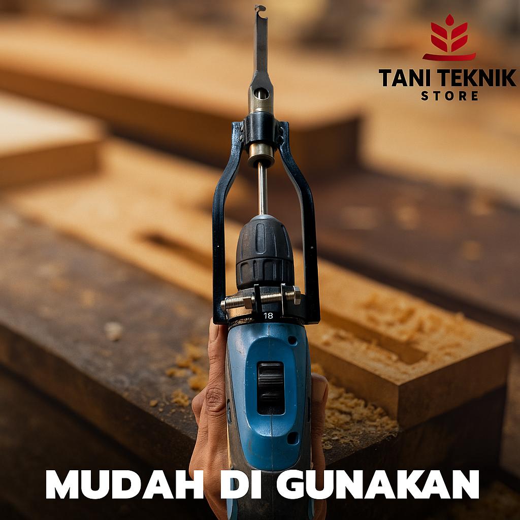 Adaptor Dudukan Bor Bobok Kayu – Pembuat Lubang Persegi | Wood Mortising Attachment kunci setel