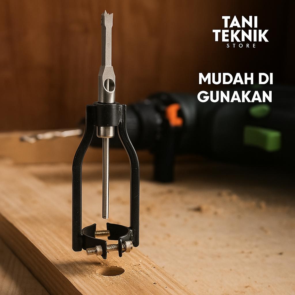 Adaptor Dudukan Bor Bobok Kayu – Pembuat Lubang Persegi | Wood Mortising Attachment kunci setel