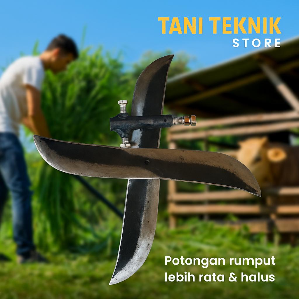 Pisau Pencacah Rumput 25, 30, 35, 40 cm + As 10mm – 2 Mata Baja Asli Tajam untuk Mesin Pakan Ternak