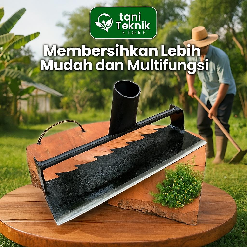 Garuk Rumput & Gulma 2in1 Baja Asli – Ukuran 25cm & 30cm | Alat Kebun Gagang Panjang