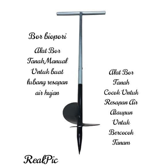 Bor Biopori Manual Spiral – Alat Pelubang Tanah Multifungsi Kompos & Resapan Air | Tinggi 90cm