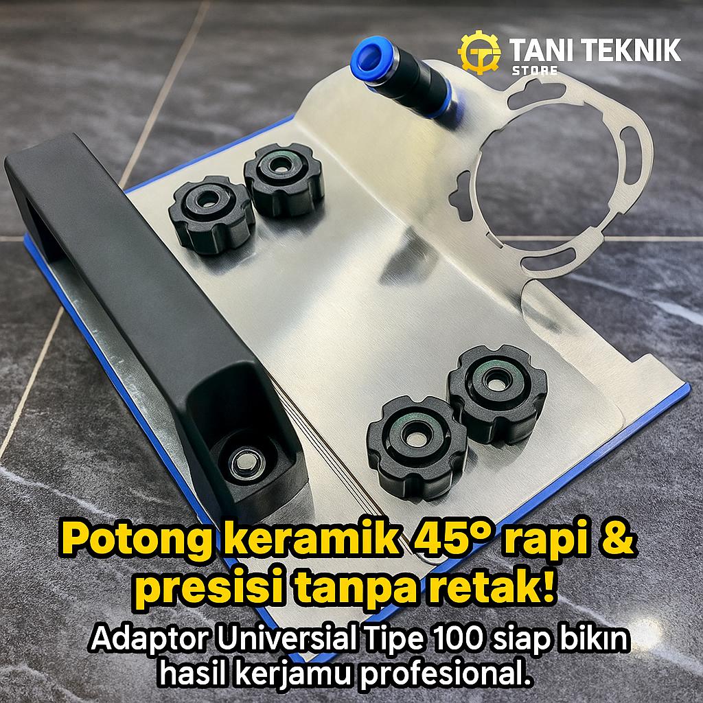 Adaptor Pemotong Keramik 45° Universal Tipe 100 – Braket Grinder Presisi kunci setel Logam
