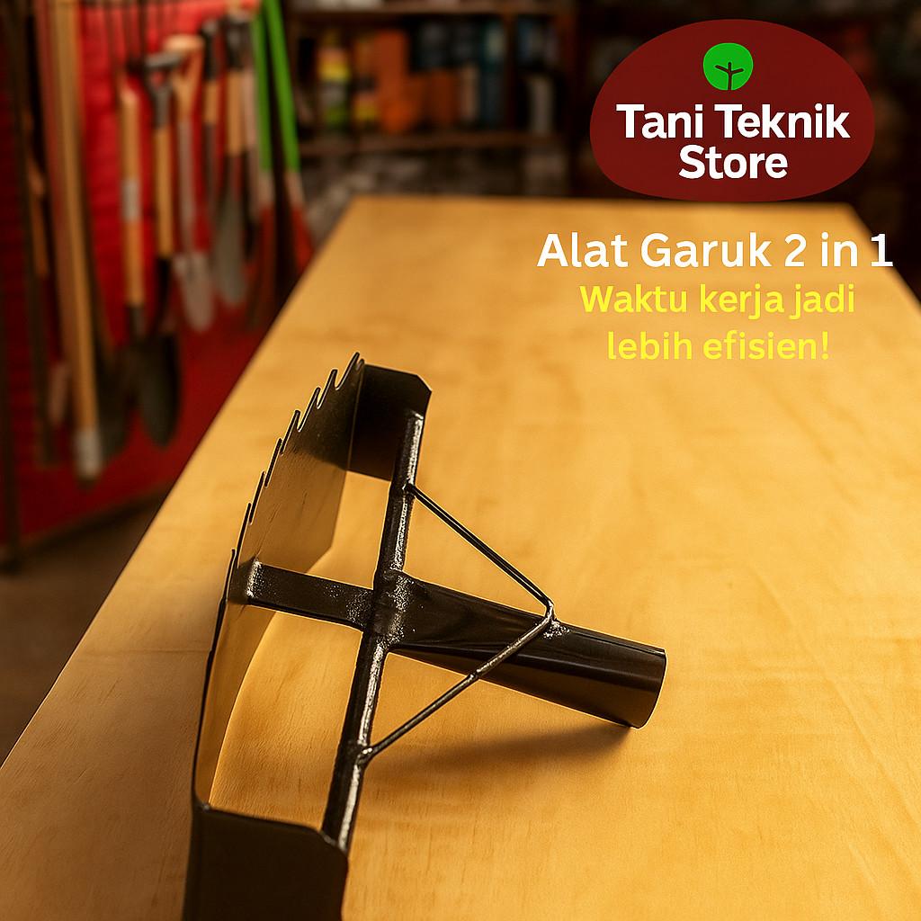 Garukan Rumput & Gulma 2 in 1 Baja Asli - Ukuran 40cm | Alat Cakar Tanah Multifungsi pembersih Kebun sawit