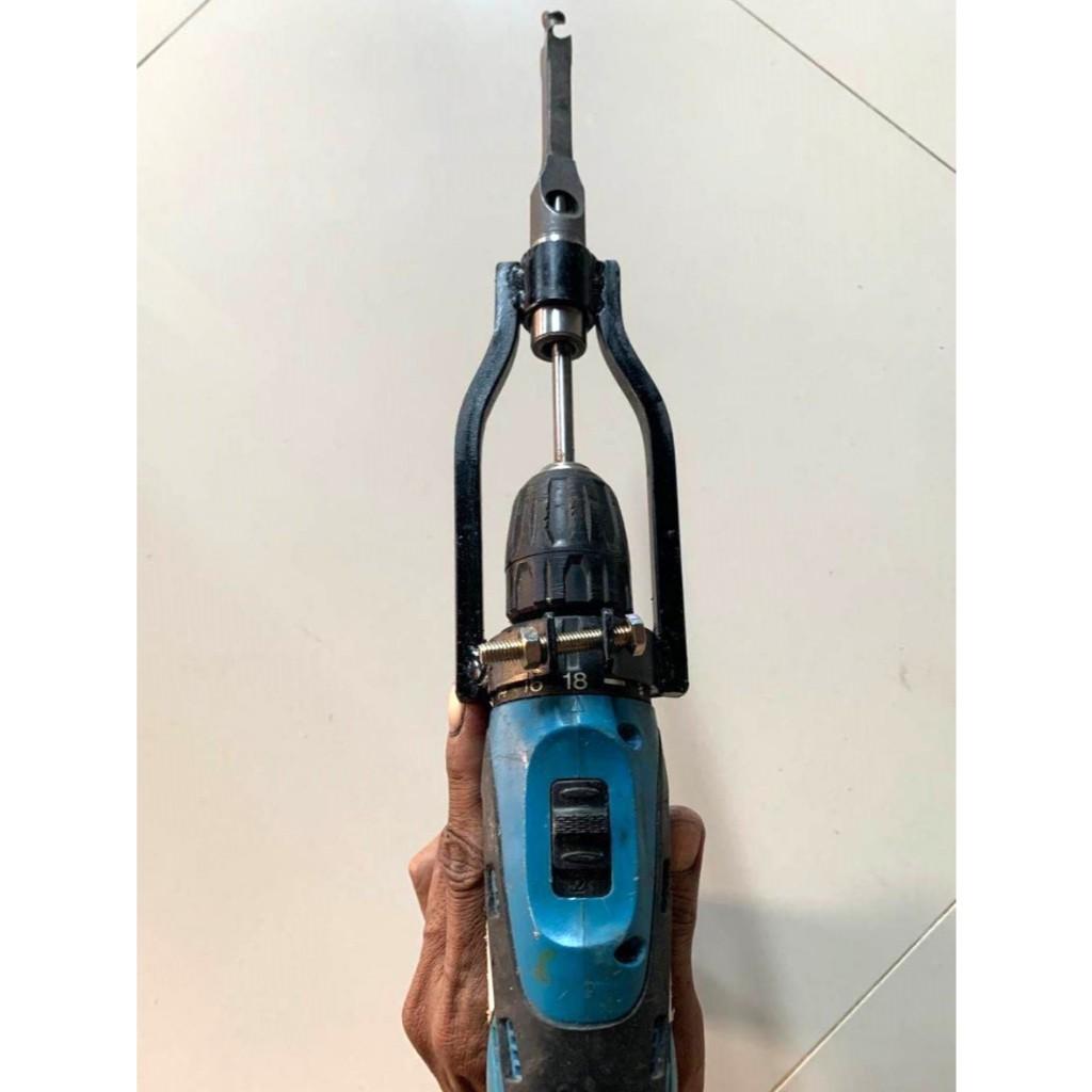 Adaptor Dudukan Bor Bobok Kayu – Pembuat Lubang Persegi | Wood Mortising Attachment kunci setel