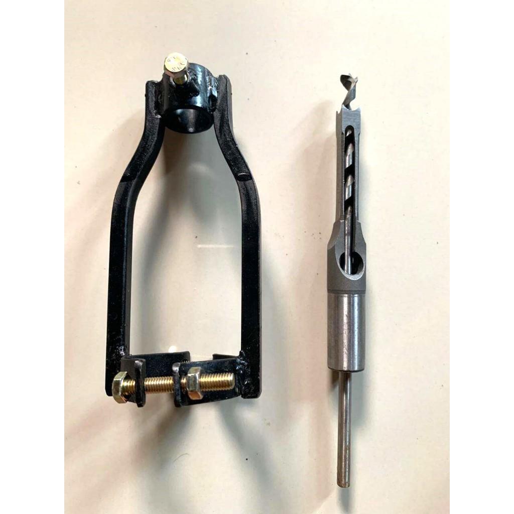 Adaptor Dudukan Bor Bobok Kayu – Pembuat Lubang Persegi | Wood Mortising Attachment kunci setel