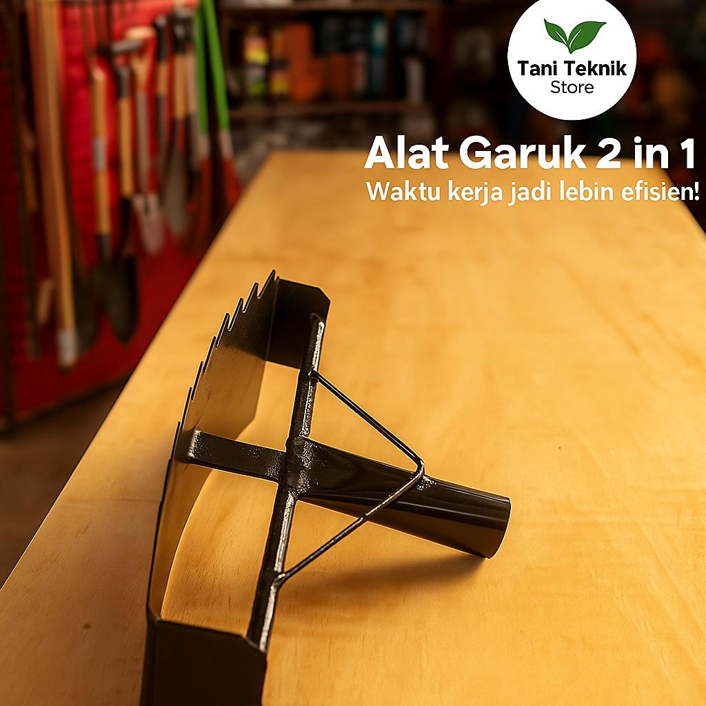 Garukan Rumput & Gulma 2 in 1 Baja Asli - Ukuran 40cm | Alat Cakar Tanah Multifungsi pembersih Kebun sawit