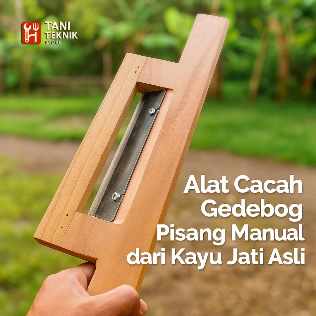 Alat Cacah Gedebog Pisang Manual – Pencacah Batang Pisang dari Kayu Jati untuk Pakan Entok Bebek