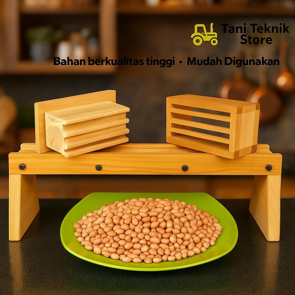 Pasah Kacang Manual – Alat Perajang Kacang Rempeyek Kayu Jati + Bonus Pisau Cadangan