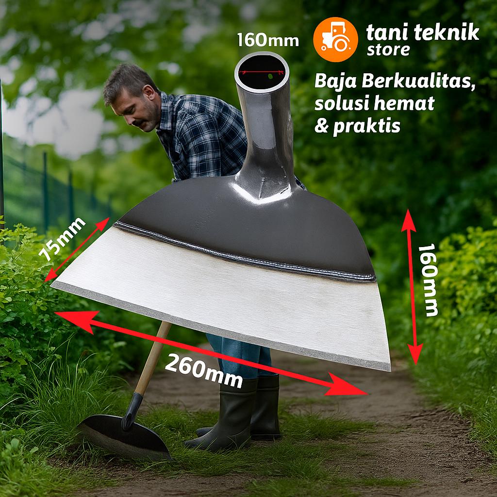 Cangkul Kepala Baja 26cm - Alat Cangkul Tangan Berkebun Pertanian