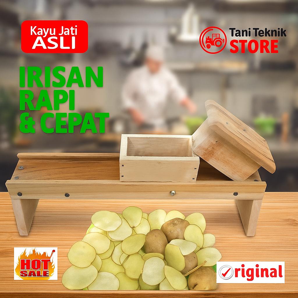 Pasah Kacang Manual – Alat Perajang Kacang Rempeyek Kayu Jati + Bonus Pisau Cadangan
