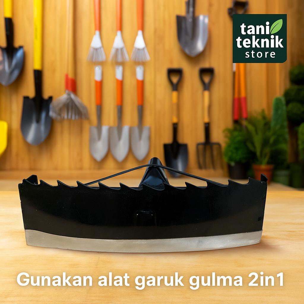 Garukan Rumput & Gulma 2 in 1 Baja Asli - Ukuran 40cm | Alat Cakar Tanah Multifungsi pembersih Kebun sawit