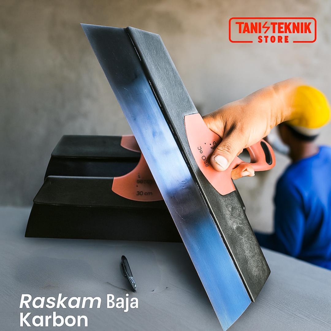 Raskam Baja Karbon 30 - 35cm – Alat Skim Coat, Acian & Plamir Dinding – Trowel Asli